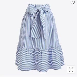 J. Crew Striped Tie-waist midi skirt